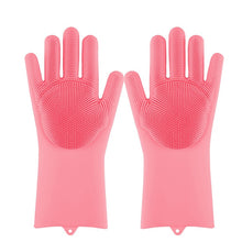 Cargar imagen en el visor de la galería, Magic Silicone Dishwashing Scrubber | Sponge Rubber Scrub Gloves Kitchen Cleaning
