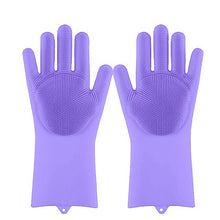 Ladda upp bild till gallerivisning, Magic Silicone Dishwashing Scrubber | Sponge Rubber Scrub Gloves Kitchen Cleaning
