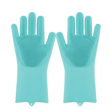 Lataa kuva Galleria-katseluun, Magic Silicone Dishwashing Scrubber | Sponge Rubber Scrub Gloves Kitchen Cleaning
