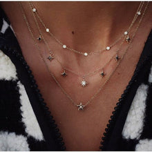 Load image into Gallery viewer, Boho Multi-element Crystal Necklaces For Women Fashion Gold Necklace Vintage Multiple Layers Pendant Necklace Jewelry Gift
