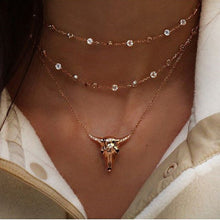 Load image into Gallery viewer, Boho Multi-element Crystal Necklaces For Women Fashion Gold Necklace Vintage Multiple Layers Pendant Necklace Jewelry Gift
