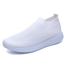 Indlæs billede til gallerivisning Women Shoes Plus Size Sneakers Women Breathable Mesh Sports Shoes Female Slip On Platform Sneakers White Knit Sock Shoes Casual
