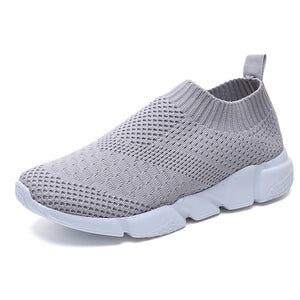 Women Shoes Plus Size Sneakers Women Breathable Mesh Sports Shoes Female Slip On Platform Sneakers White Knit Sock Shoes Casual