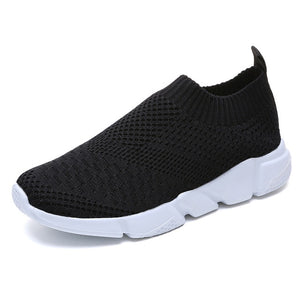 Women Shoes Plus Size Sneakers Women Breathable Mesh Sports Shoes Female Slip On Platform Sneakers White Knit Sock Shoes Casual