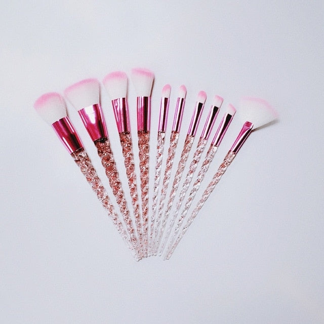 Unicorn Crystal Handle Foundation Brushes